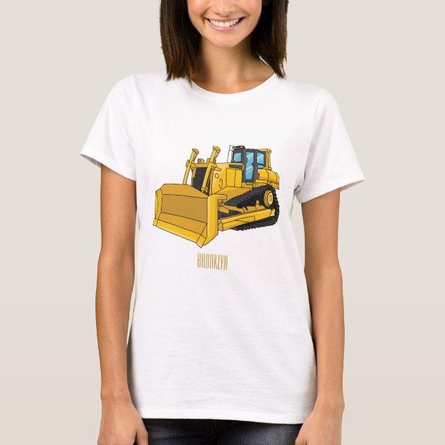 Bulldozer cartoon illustration T-Shirt (Front)