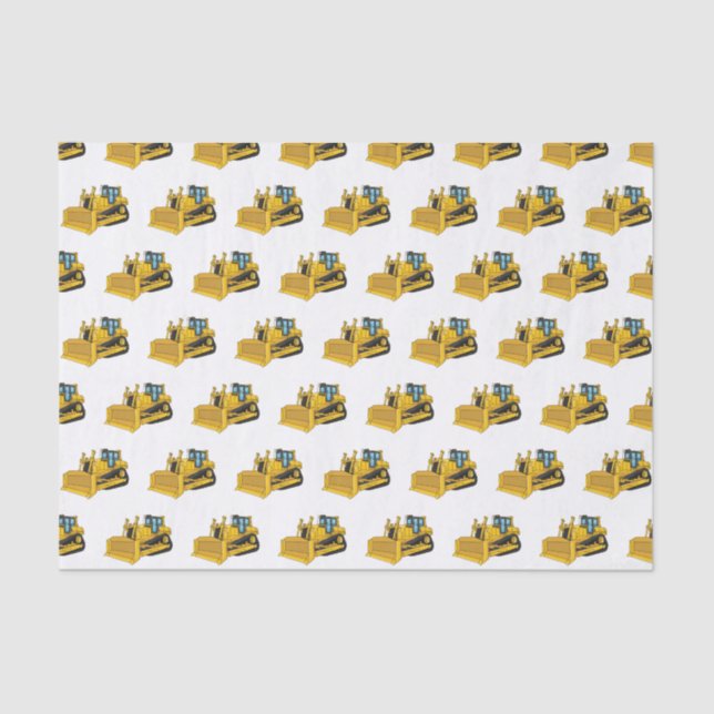 Bulldozer cartoon illustration tissue paper (Front)