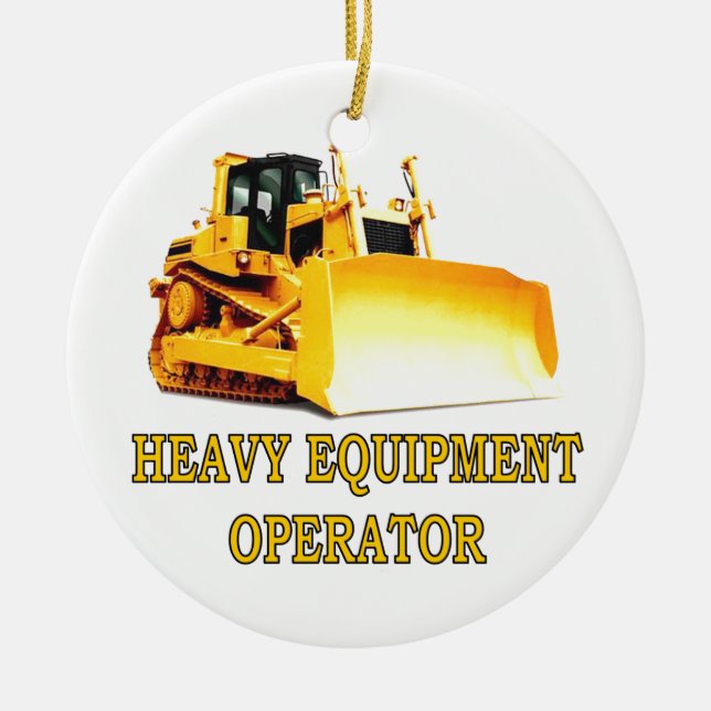 BULLDOZER CERAMIC TREE DECORATION (Front)
