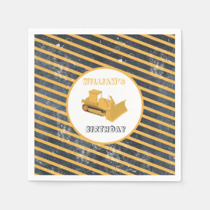 Bulldozer Construction Truck Birthday Boy Napkin