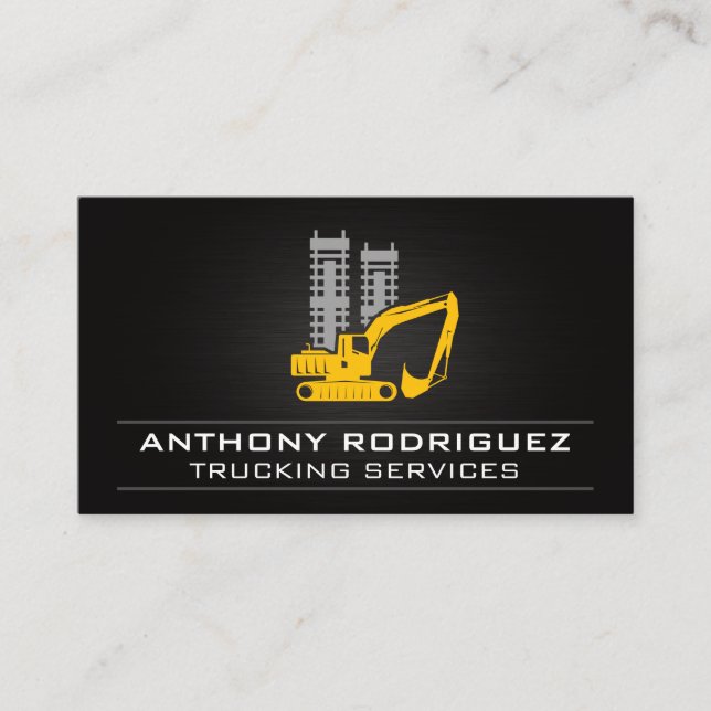 Bulldozer | Construction Vehicle Business Card (Front)