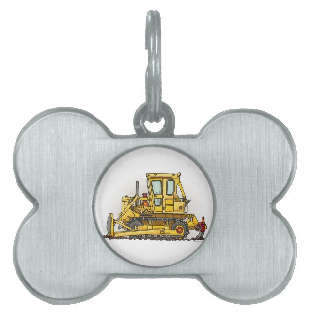 Bulldozer Dozer Pet Tag (Front)