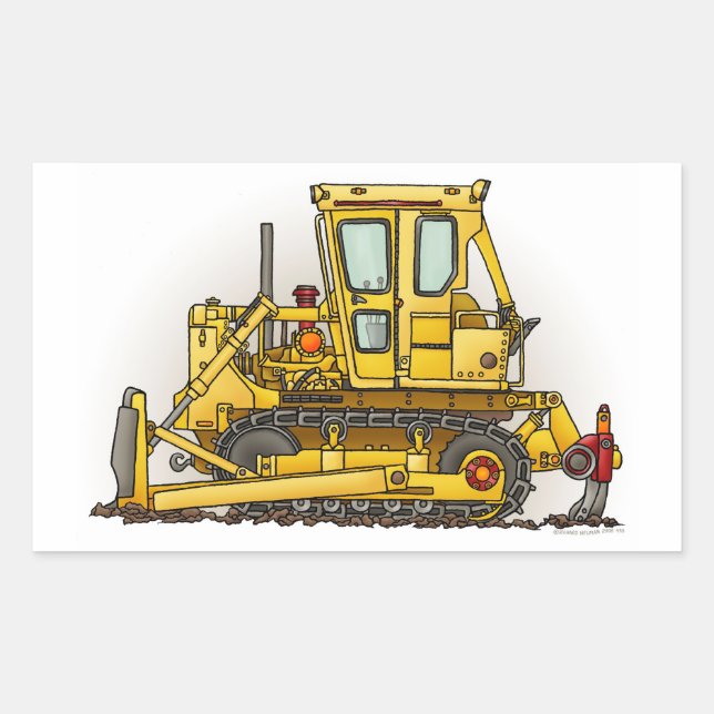 Bulldozer Dozer Rectangular Sticker (Front)