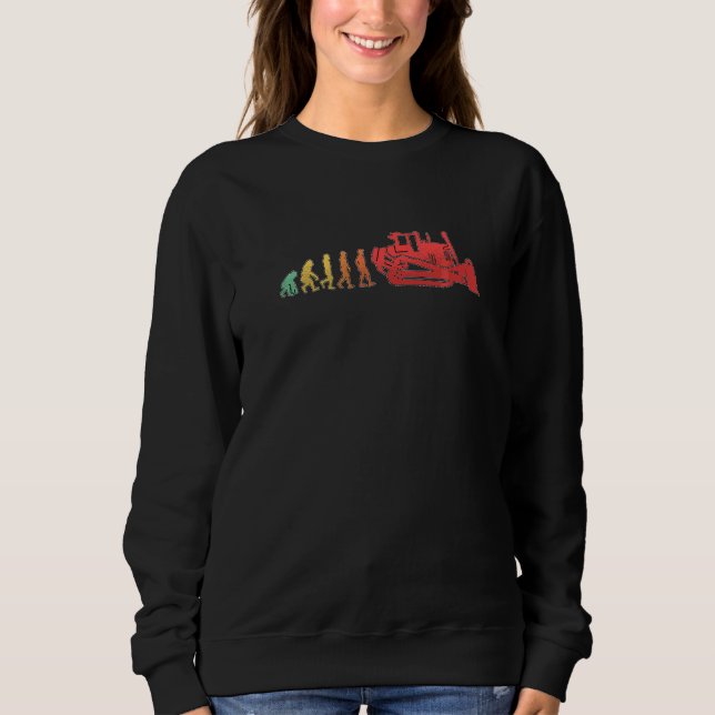 Bulldozer Evolution Retro Construction Vehicles Bu Sweatshirt (Front)