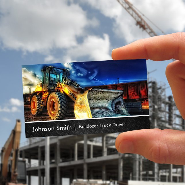 Bulldozer Excavator - Construction Truck Driver Business Card (Creator Uploaded)