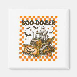 Bulldozer Halloween Boo Dozer Construction Truck B Magnet