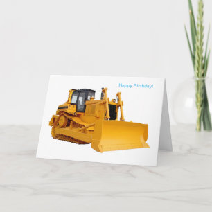 Bulldozer image for Birthday greeting card
