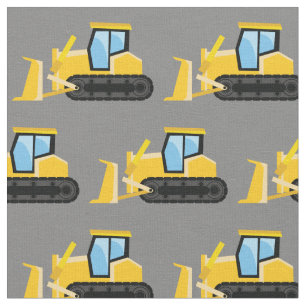 Bulldozer Kids Boys Construction Truck Vehicles Fabric