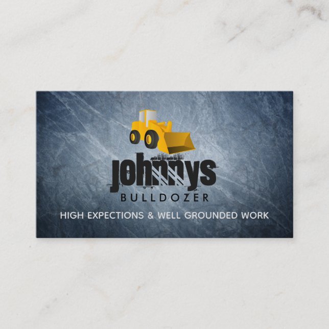 Bulldozer Logo Business Cards (Front)