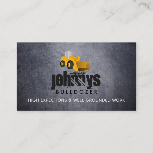 Bulldozer Logo Business Cards (Front)