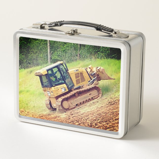Bulldozer Metal Lunch Box (Front)