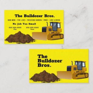Bulldozer Yellow Business Card