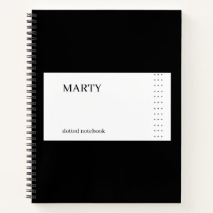 Bullet Black Notebook with Monogram
