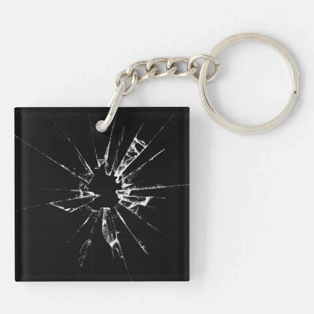 Bullet Hole in Glass Key Ring (Back)