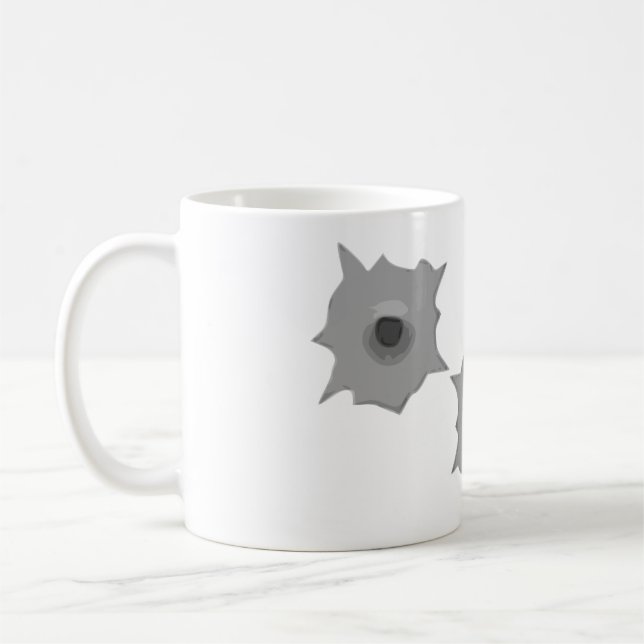 Bullet Hole Message Mug (Left)