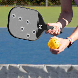 Bullet Holes Monogrammed Pickleball Paddle