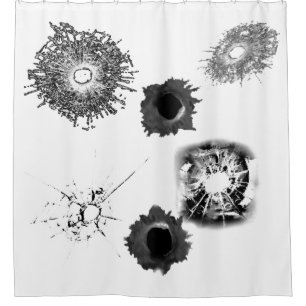 Bullet Holes Shower Curtain, Standard Curtain