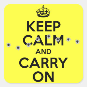 Bullet holes square sticker