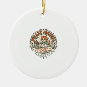 Bullet Journal Cat Bullet Journal Cat Vintage Vect Ceramic Tree Decoration
