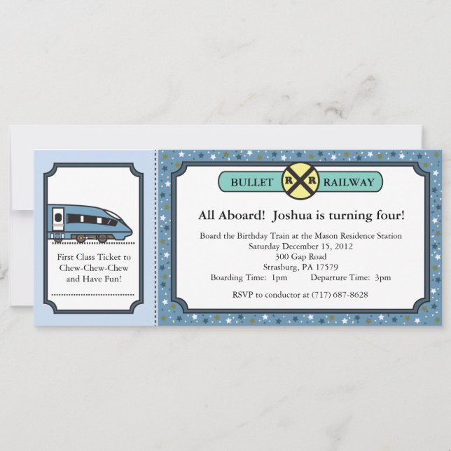 Bullet Railway Ticket Invitation (Front)
