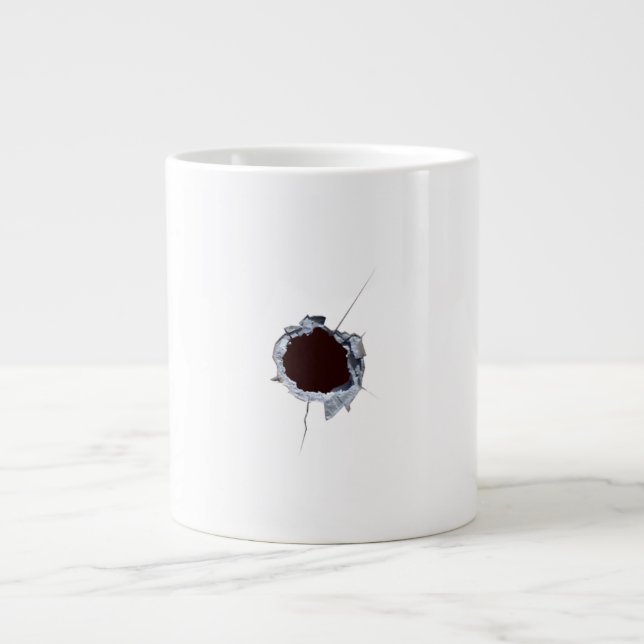 Bullet Shot Hole Large Coffee Mug (Front)
