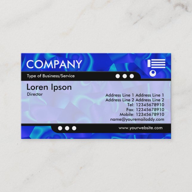 Bullet Train - Blue Facets Business Card (Front)