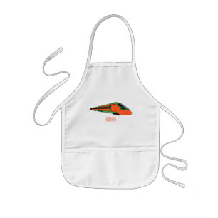 Bullet train cartoon illustration kids apron