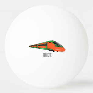 Bullet train cartoon illustration ping pong ball