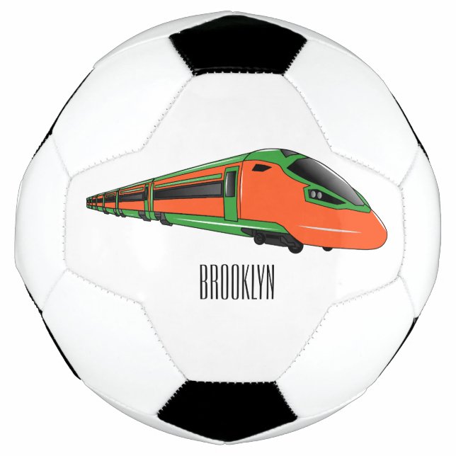 Bullet train cartoon illustration soccer ball (Front)
