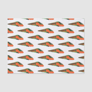 Bullet train cartoon illustration tissue paper