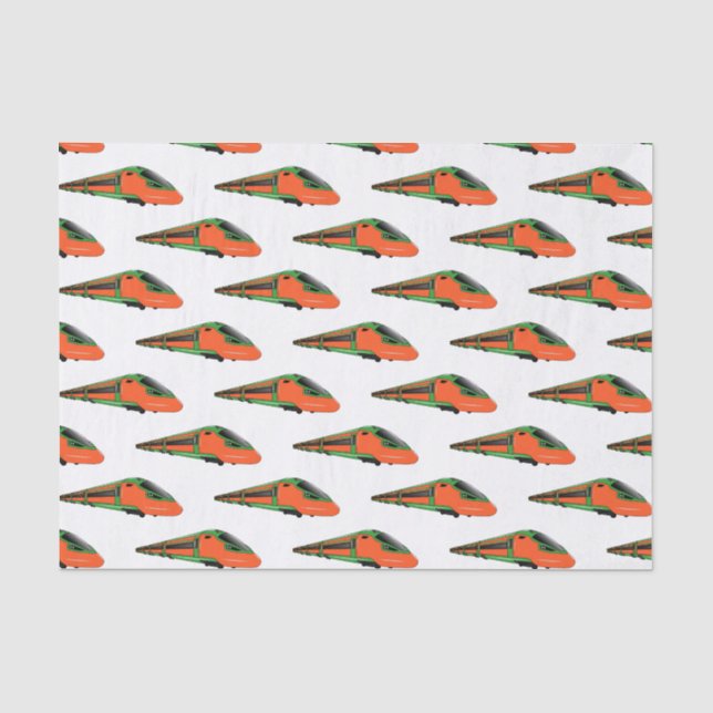 Bullet train cartoon illustration tissue paper (Front)