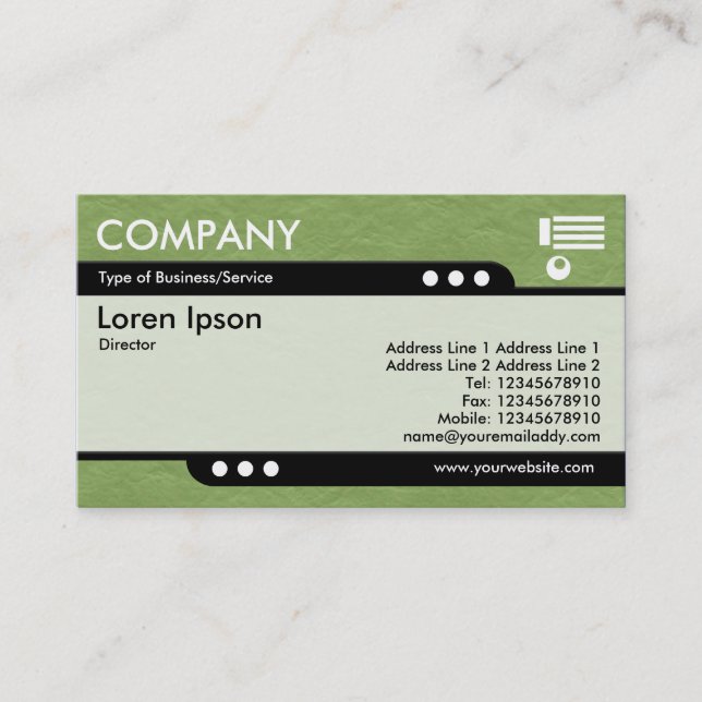 Bullet Train - Green Crinkled Paper Texture Business Card (Front)