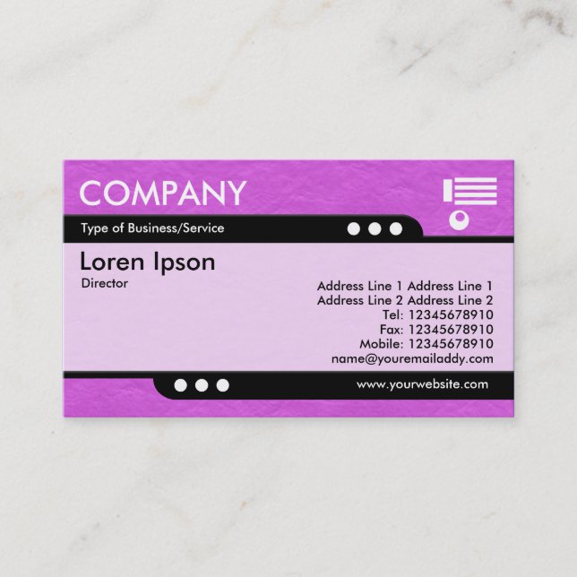 Bullet Train - Magenta Crinkled Paper Texture Business Card (Front)