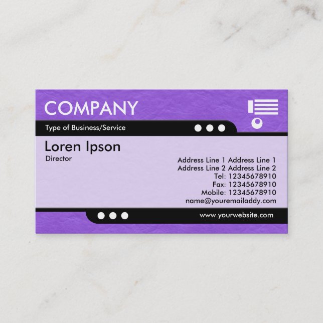 Bullet Train - Violet Crinkled Paper Texture Business Card (Front)