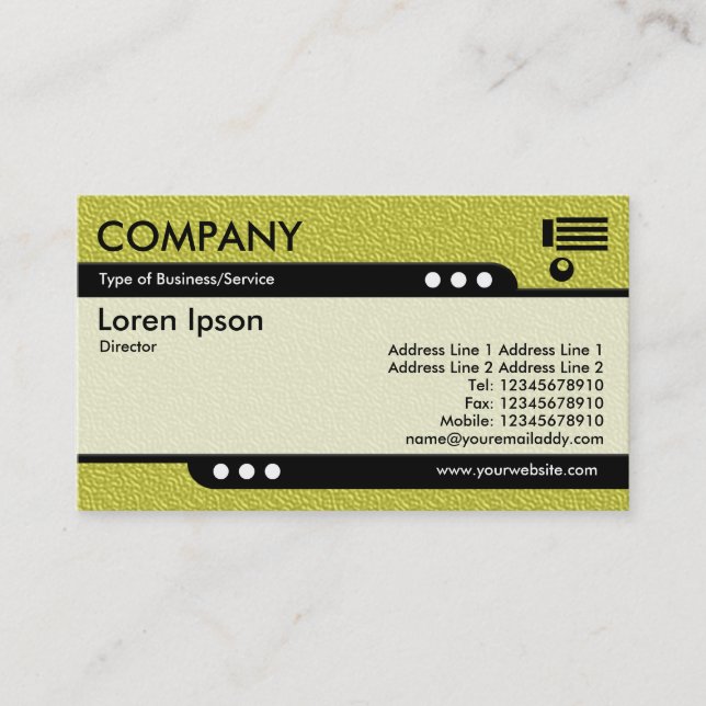 Bullet Train - Yellow Embossed Texture Business Card (Front)