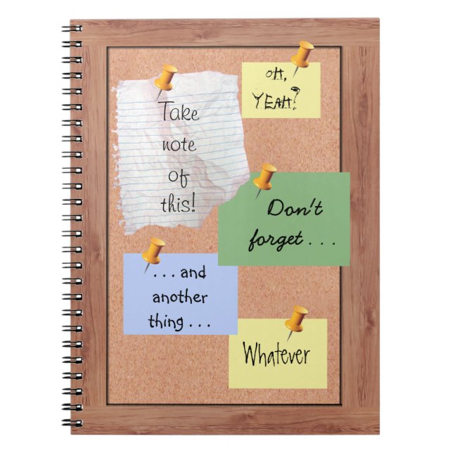 Bulletin Board with Customisable Memos Notebook (Front)