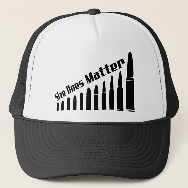 Bullets Size Does Matter  #USAPatriotGraphics  © Trucker Hat (Front)