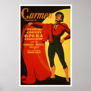 Bullfighter Carmen 1939 WPA Poster