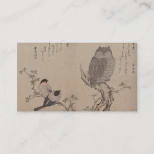 Bullfinch and horned owl - Kitagawa Utamaro Business Card