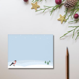 Bullfinch & Snowy Landscape Post-it Notes