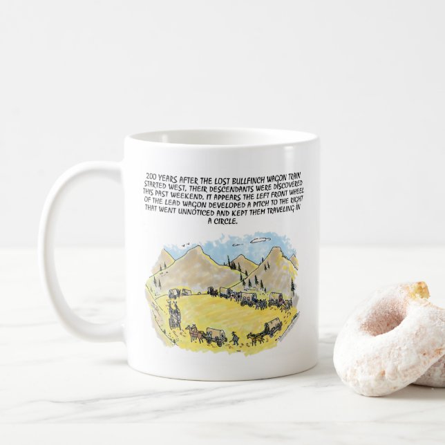 Bullfinch Wagon Train mug (With Donut)