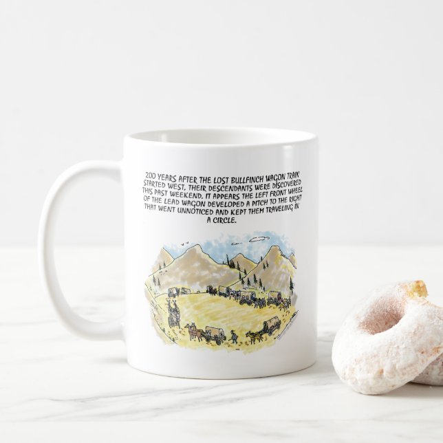 Bullfinch Wagon Train mug (With Donut)