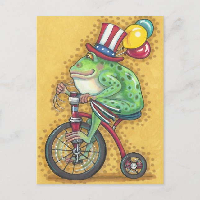 BULLFROG 4TH OF JULY, FROG HOLIDAY POSTCARD (Front)