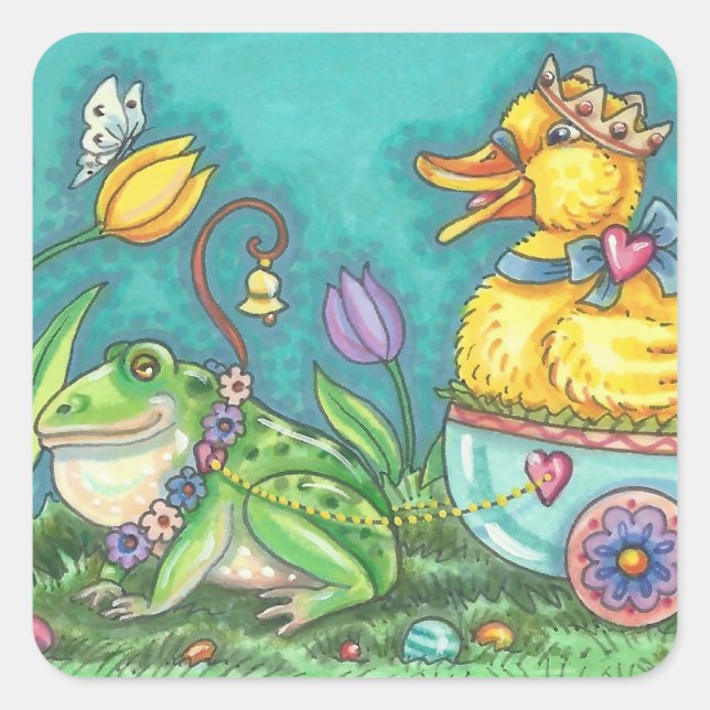 BULLFROG & DUCK EASTER EGG, SPRING STICKERS Sheet (Front)