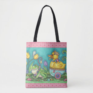 BULLFROG & DUCK PRINCE EASTER SPRING TOTE BAG Pink