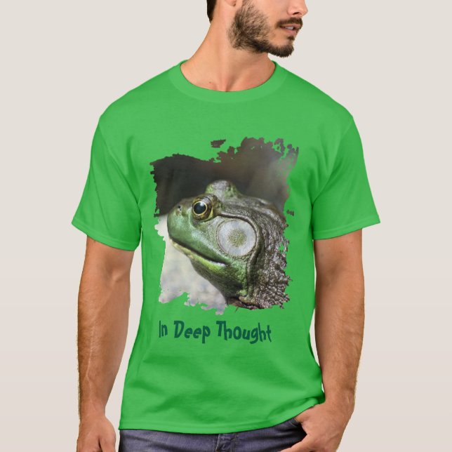 Bullfrog Thoughts Funny T-Shirt (Front)