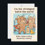 Bullio® Before Lifting – Cartoon Gym Fun Postcard<br><div class="desc">Meet Bullio®, the strongest (and cutest) bull in the world—at least in his imagination! This funny cartoon postcard features Bullio flexing confidently in front of a mirror, while the truth reflects something a bit more... realistic. Perfect for gym lovers, fitness friends, or anyone who needs a laugh. Use it as...</div>