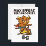 Bullio Funny Fitness – Max Effort, Zero Progress Postcard<br><div class="desc">Meet Bullio – the adorable little bull who thinks he's the strongest in the herd! This hilarious postcard shows Bullio pedaling hard on a toy gym bicycle, proudly wearing his red cape beside a 500g dumbbell. Captioned with “MAX EFFORT. ZERO PROGRESS.”, it’s perfect for gym lovers, workout buddies, coaches, or...</div>