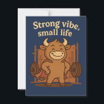 Bullio® Postcard – Strong Vibe, Small Life<br><div class="desc">Meet Bullio®, the strongest (and cutest) bull in the world — or so he thinks! This fun and cheeky postcard features Bullio proudly flexing in the gym, with the bold slogan “Strong vibe, small life” on the front and a playful message on the back: “You’ve been flexed by…” Perfect for...</div>