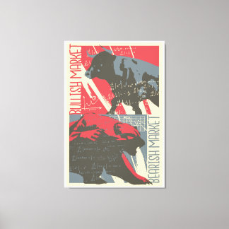 Bullish Bearish Stock Market Canvas Wall Art